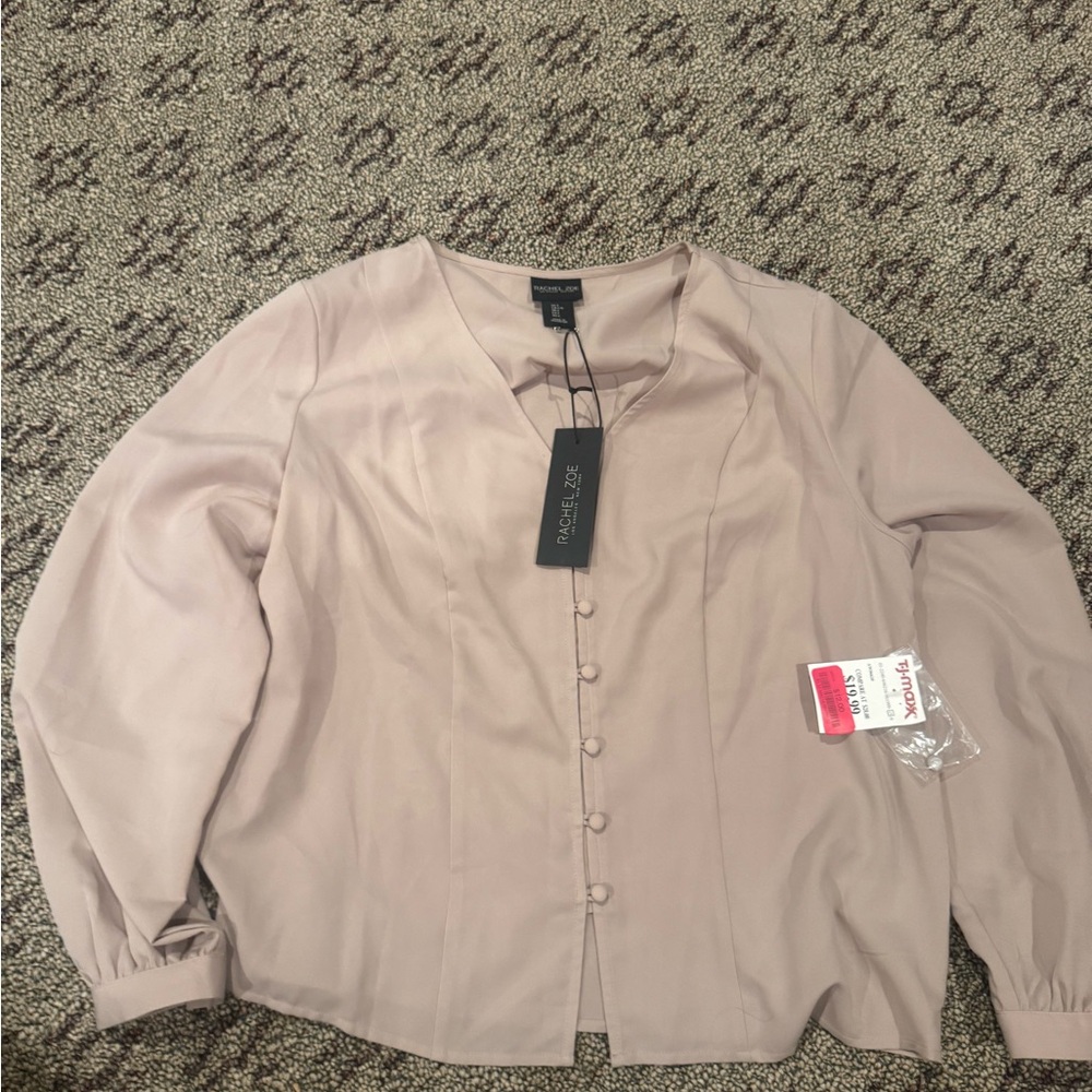 Rachel Zoe Mauve Button-Front Blouse